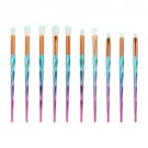 10pcs Rainbow Makeup Brushes Set Eye Shadow Eyebrows Eyelashes Brush Soft Brush