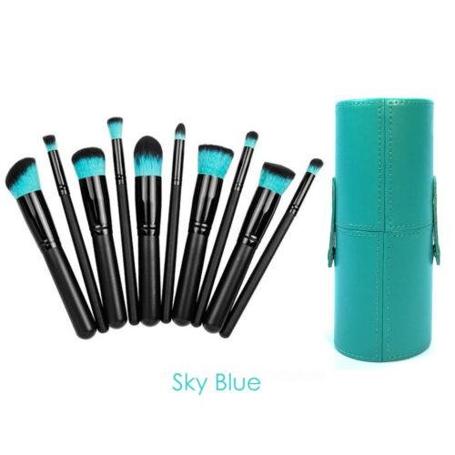 Mini Kabuki Makeup Brushes Sets Kit 10 pcs with Leather Cup Brush Holder SELECT