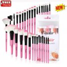 32Pcs Makeup Brushes Eyebrow Face Lip Pencil Blush Kabuki Blending Brush Pink US