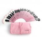 32xPink Cosmetic Eyebrow Shadow Makeup Brush Tool Set Kit Bag Girl Present Hot