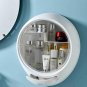 Wall-mounted Makeup Organizer Double Layer Jewelry Round Cosmetic Storage Box US