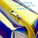 Holographic Makeup Bag Clear Iridescent Cosmetic Pouch Organizer Toiletry Case