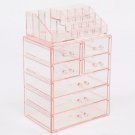 2pc Acrylic Cosmetic Makeup Organizer & Jewelry Drawer Storage Box Display Case