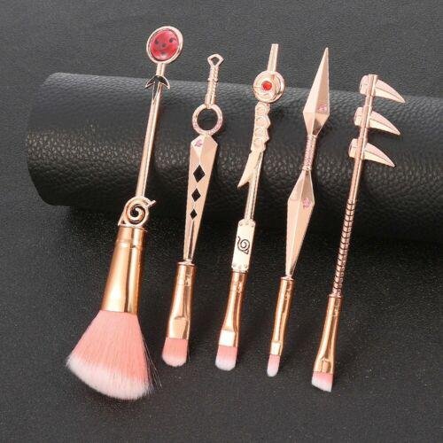 5Pcs Anime Makeup Brushes Set Sharingan Symbol Cosmetic Pincel Gift Tool Kits