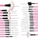 32Pcs Pink Cosmetic Eyebrow Shadow Makeup Brush Tool Nice Keep Beauty Gift
