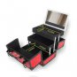 Aluminum Storage Button Lock Suitcase Cosmetic Makeup Organizer Jewelry Box US