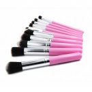 10Pcs Makeup Brushes Cosmetic Blusher Eye Face More Foundation Hot Girl Pink New