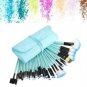 32Pcs Makeup Brushes Face Powder Eyeshadow Lip Brush Amazing Useful Nice Blue