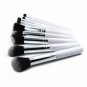 10Pcs Makeup Brush Set Cosmetic Eyeshadow Contour Foundation White Silvery New
