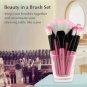 32Pcs Makeup Brushes Eyebrow Face Lip Pencil Brush &Cosmetic Bag Woman Hot Pink