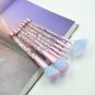 7Pcs Makeup Set Eyeshadow Foundation Brushe Shiny Crystal Glitter Acrylic Handle