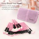 32Pcs Makeup Brushes Eyebrow Face Lip Pencil Brush Pink Facial Nice Useful