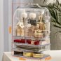 Makeup Organizer Box Acrylic Desktop Cosmetic Jewelry Storage Double Open Drawer