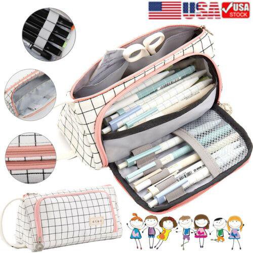 Large Capacity Pencil Case Pen Bag Pouch Holder Student Office Storage Case Hot