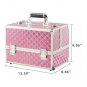 New Pink Lockable Makeup Case Salon Beauty Tool Cosmetic Jewelry Organizer Box