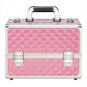 New Pink Lockable Makeup Case Salon Beauty Tool Cosmetic Jewelry Organizer Box
