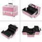 New Pink Lockable Makeup Case Salon Beauty Tool Cosmetic Jewelry Organizer Box