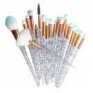 20PCS Unicorn Diamond Make up Brushes Set Foundation Eyeshadow Lip Powder Brush