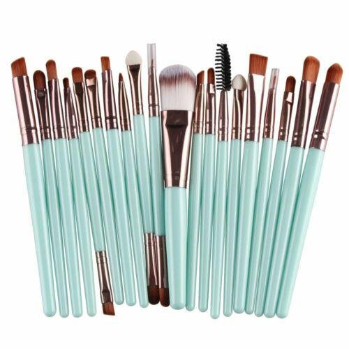 20 pcs Makeup Brush Set tools Make-up Toiletry Kit (Coffee Blue )