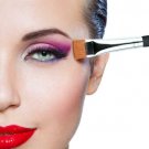Single Wood Handle Eyebrow Flat Brush Eye Beauty Makeup Cosmetic Pen (Black FL