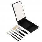 Portable 12LED Light Makeup Mirror Cosmetic Folding Travel Mirror 5 Brush Inside