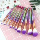 10Pcs Mermaid Makeup Brush Cosmetic Eyebrow Eyeliners Face New Gift For Woman