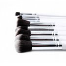 10Pcs Makeup Brushes Cosmetic Blusher Eye Face Foundation White Silvery New