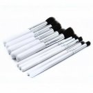 10Pcs Makeup Brush Set Beauty Eyebrow Eyeliner Face Pencil Brush White Silver