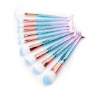 10Pcs Soft Cosmetic Makeup Brush Eyebrow Eyeliners Face Mermaid Fish Tail Brush