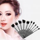 10Pcs Makeup Brush Set Powder Foundation Face Eyeshadow Black Silvery Xmas Gift