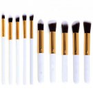 Pro 10Pcs Makeup Brush Kits Beauty White Gold Eyebrow Shadow Pencil Brushes New
