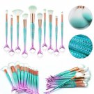 11Pcs Mermaid Makeup Brush Eyebrow Shadow Contour Cosmetic Brush Kabuki BrushES