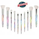 10pcs Glitter Crystal Makeup Brushes Big Powder Eyeshadow Cosmetic Kabuki Brush