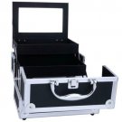 Large Pro Aluminum Makeup Train Case Jewelry Box Cosmetic Organizer Foldable