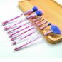 7pcs Makeup Brushes Set Mermaid Unicorn Crystal Quicksand Sequins + Free Bag