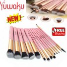 14Pcs Makeup Brushes Powder Foundation Eyebrow Eyeshadow Pink Gold Xmas Gift