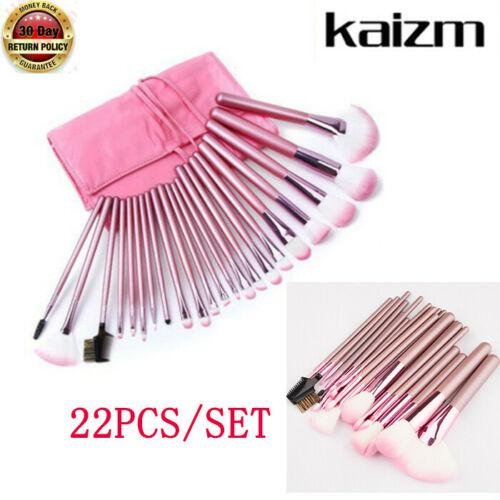 22Pcs Pro Makeup Brushes Powder Foundation Eyebrow Brushes With Bag Use Pink BI