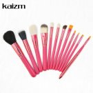 12Pcs Pro Cosmetic Makeup Brushes Set Foundation Kabuki Brushes Tool Kit Rosered
