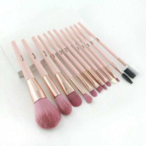 12Pcs Makeup Brushes Set Eyebrows Face Lip profession Makeup Brush girl Pink New