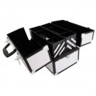 9"/14" Handle Aluminum Lockable Makeup Train Case Tattoo Cosmetic Box Organizer