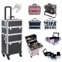 9"/14" Handle Aluminum Lockable Makeup Train Case Tattoo Cosmetic Box Organizer