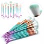 10Pcs Mermaid Makeup Brush Contour Foundation Eyebrows Foundation Brush 3D Fish