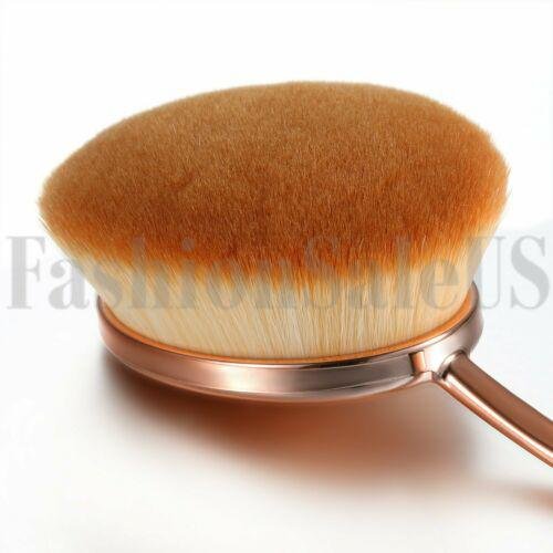 1Pc Professional Makeup Brushes Oval Cream Puff Toothbrush Brush Rosegold Tone