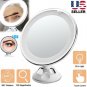 10X Folding Magnifying Makeup Mirror LED Light Up Double Side Tabletop Portable