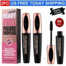 2PCS 4D Silk Fiber Eyelash Mascara Extension Makeup Black Waterproof Eye Lashes