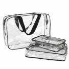 3PCS Cosmetic Makeup Toiletry Clear PVC Organizer Travel Wash Bag Holder Set