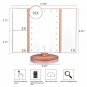 Tri-Fold Vanity Makeup Mirror 22 LED Lighted 10X Magnifying Folding Cosmetic