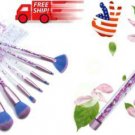 7pcs Crystal Makeup Brushes Kit Cosmetic Eyeshadow Powder Foundation Brush US