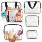3Pcs Transparent Travel Bag Set Airport Cosmetic Makeup Toiletry Clear Wash