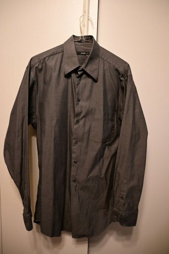 Alfani Mens Button Front gray shirt